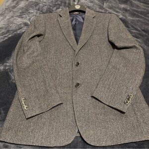 Tommy Hilfiger Charcoal Wool Blend Blazer 38 R Slim Lapel Like New Condition!
